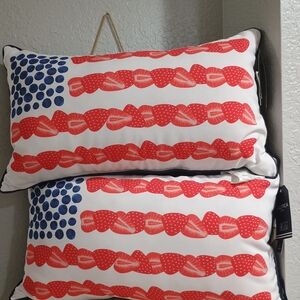 Nautica Red and Blue Holiday Pillows